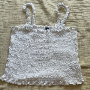 Old Navy White Ruffled Women's Top